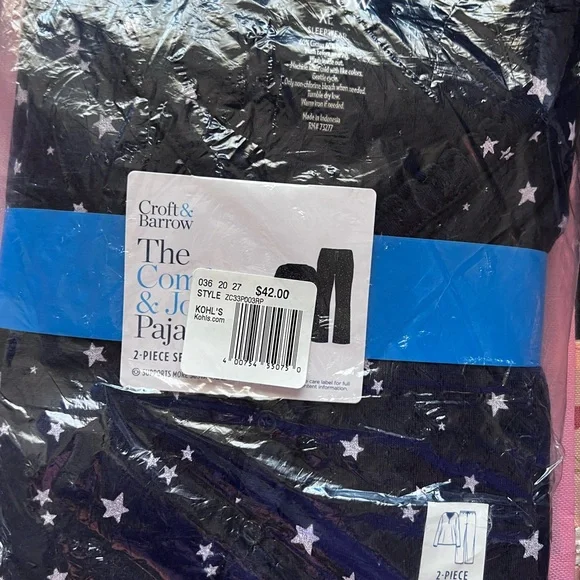 Croft & Barrow Navy Starry Pajama Set - Picture 2 of 4